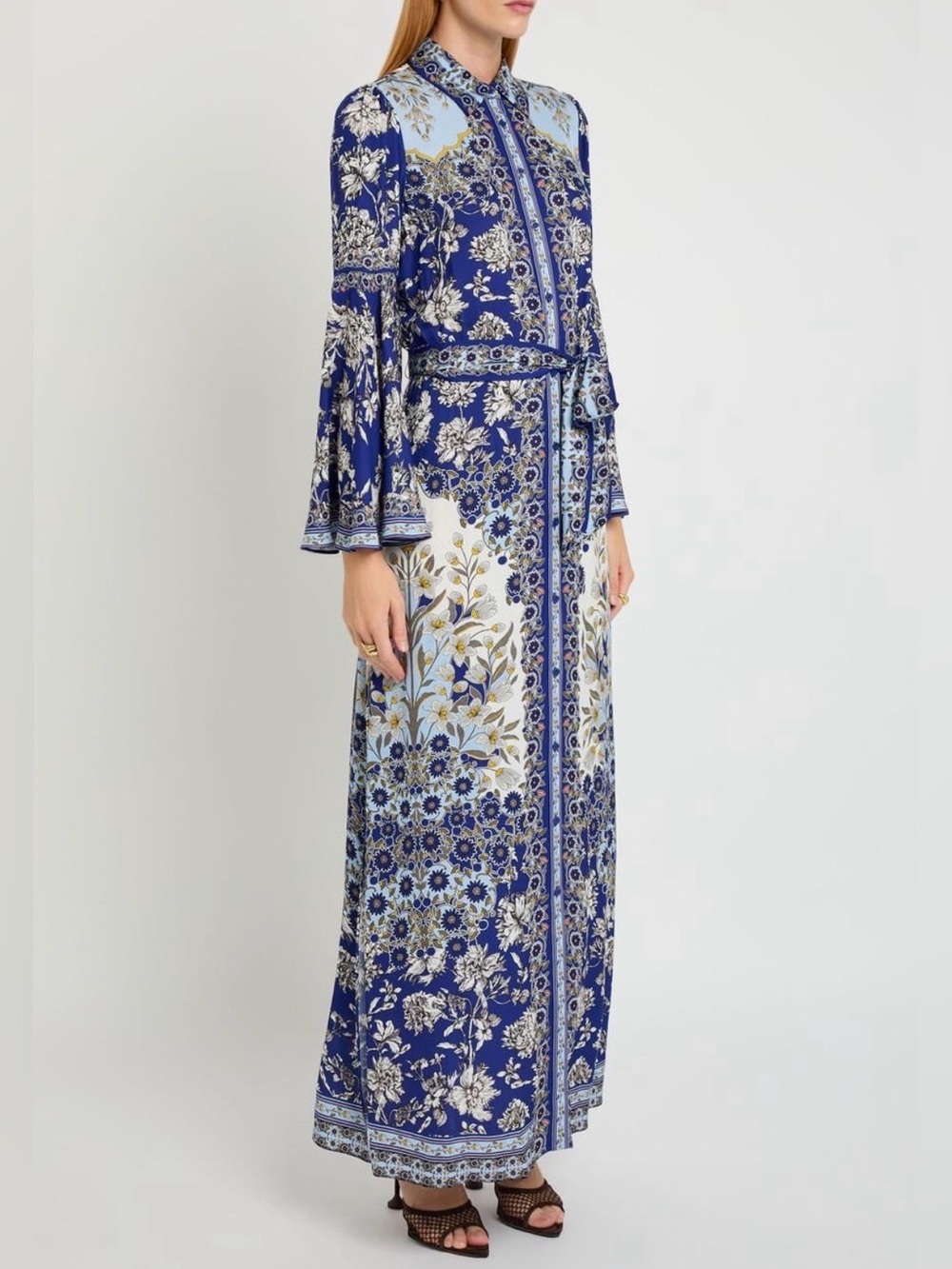 NWT Alice + Olivia Chassidy Bell Sleeve Maxi Dress. Size XS - Picture 8 of 17